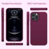 Miracase Compatible with iPhone 12 Pro Max Case, [Soft Anti-Scratch Microfiber Lining], Liquid Silicone Case Gel Rubber Shockproof Drop Protection Phone Case for 12 Pro Max, Wine Red