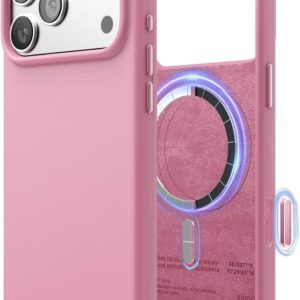 61SDwnevUNL._AC_SL1500_ elago for iPhone 17 Pro Max Case, Premium Magnetic Silicone Case, Compatible with MagSafe, Liquid Silicone Material, Protective Cover, Shockproof, Slim Phone, 6.9 inch (Hot Pink)