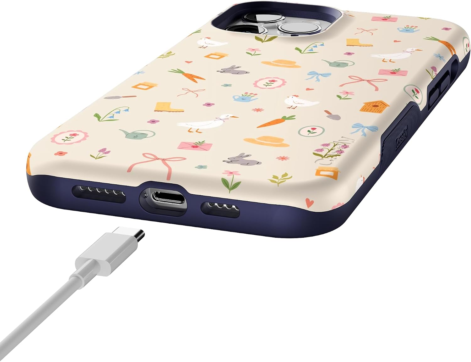 61SSYjzG2uL._AC_SL1500_ Casely iPhone 12 Pro Max Case | Hoppy Garden | Spring Things | Bold Protective Design | Compatible with MagSafe