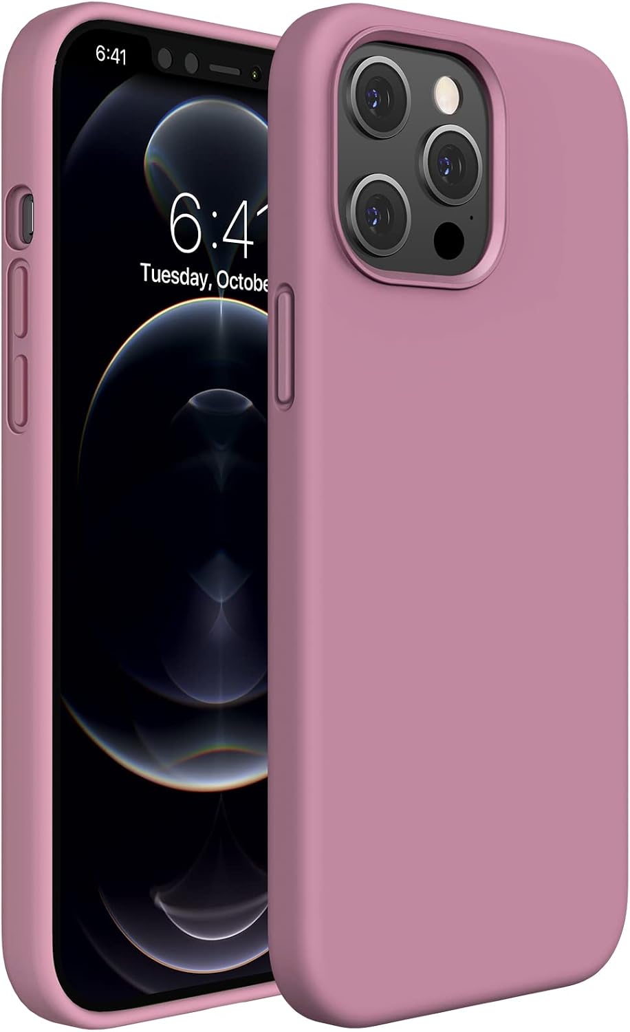 Miracase Compatible with iPhone 12 Pro Max Case, [Soft Anti-Scratch Microfiber Lining], Liquid Silicone Case Gel Rubber Shockproof Drop Protection Phone Case for 12 Pro Max, Blackcurrant