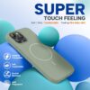 Miracase Magnetic for iPhone 13 Pro Max Case, [Soft Anti-Scratch Microfiber Lining], Compatible with MagSafe, Liquid Silicone Shockproof Drop Protection Phone Case for 13 Pro Max, Patina Green