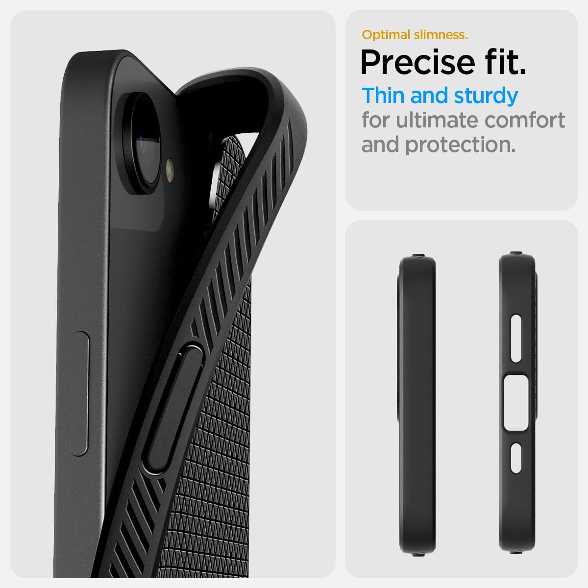 Spigen for iPhone 17e / 16e Case, Liquid Air [Military-Grade Protection] - Matte Black | Military-Grade Protection