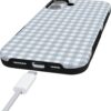 Casely iPhone 16 Case | Pastel Picnic | Blue Gingham | Bold Protective Design | Compatible with MagSafe