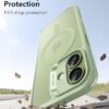 61SzTT9UUL._AC_SL1500_ ESR for iPhone 17 Case, Camera Control Cover, Compatible with MagSafe, Shockproof Military-Grade Protection, Magnetic Phone Case for iPhone 17, Classic Hybrid Case, Frosted Light Green