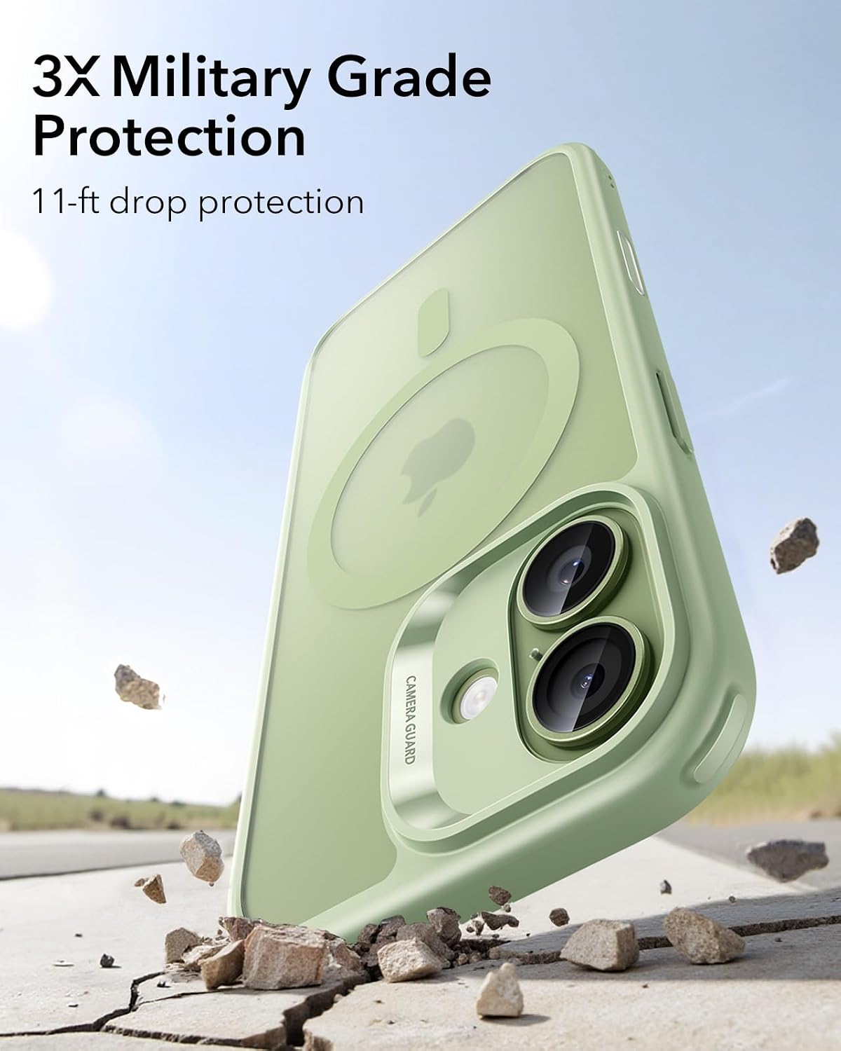 61SzTT9UUL._AC_SL1500_ ESR for iPhone 17 Case, Camera Control Cover, Compatible with MagSafe, Shockproof Military-Grade Protection, Magnetic Phone Case for iPhone 17, Classic Hybrid Case, Frosted Light Green
