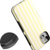 61TREtj2a2L._AC_SL1500_ Casely iPhone 15 Case | Butter Yellow Stripes | Sunday Best | Bold Protective Design | Compatible with MagSafe