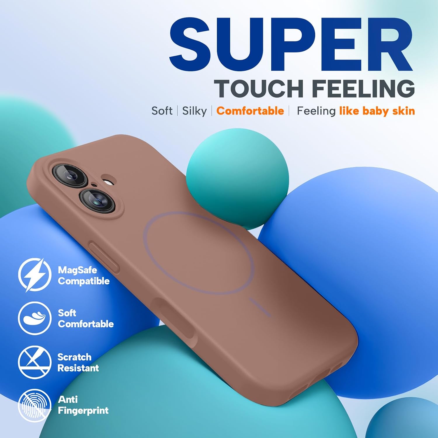 61TZGcrDudL._AC_SL1500_ Miracase Magnetic for iPhone 17 Case, Compatible with MagSafe, Integrated Silicone Camera Control Cover, 3.0mm Thicken Shockproof Drop Protection Phone Case for 17,Chocolate