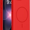 Miracase Magnetic for iPhone 17e Case & iPhone 16e Case, [Soft Anti-Scratch Microfiber Lining], Compatible with MagSafe, Silicone Shockproof Protection Phone Case for iPhone 17e/16e, Red