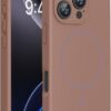 Miracase Magnetic for iPhone 16 Pro Max Case, [Soft Anti-Scratch Microfiber Lining], Compatible with MagSafe, Liquid Silicone Case Shockproof Drop Protection Phone Case for 16 ProMax,Chocolate