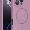 Miracase Magnetic for iPhone 16 Pro Max Case, [Soft Anti-Scratch Microfiber Lining], Compatible with MagSafe, Liquid Silicone Case Shockproof Drop Protection Phone Case for 16 ProMax,Blackcurrant