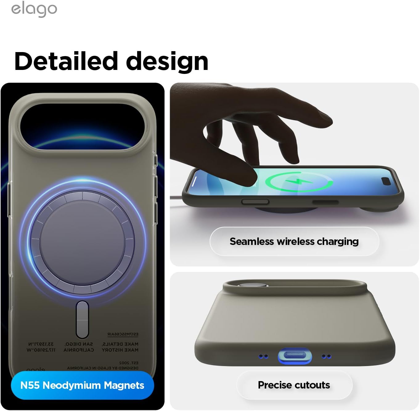 61V9tm11OXL._AC_SL1500_ elago for iPhone Air Case, Premium Magnetic Silicone Case, Compatible with MagSafe, Liquid Silicone Material, Protective Cover, Shockproof, Slim Phone, 6.5 inch (Medium Grey)