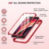 61Vg8I0ASS._AC_SL1200_ Miracase for iPhone SE Phone Case 3rd/2nd Generation 2022 2020 Full-Body with Built-in Glass Screen Protector, Heavy Duty 360° Protective Shockproof Bumper Cover for iPhone 8/SE 4.7 Inch, Red