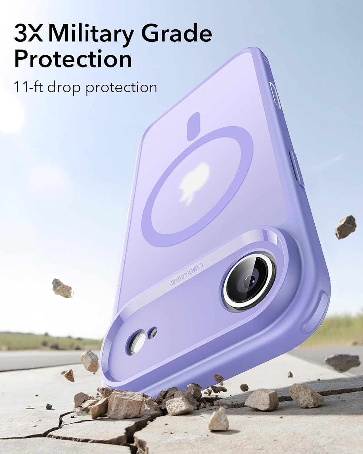 ESR for iPhone Air Case, Camera Control Cover, Compatible with MagSafe, Shockproof Military-Grade Protection, Magnetic Phone Case for iPhone Air, Classic Hybrid Case, Frosted Purple