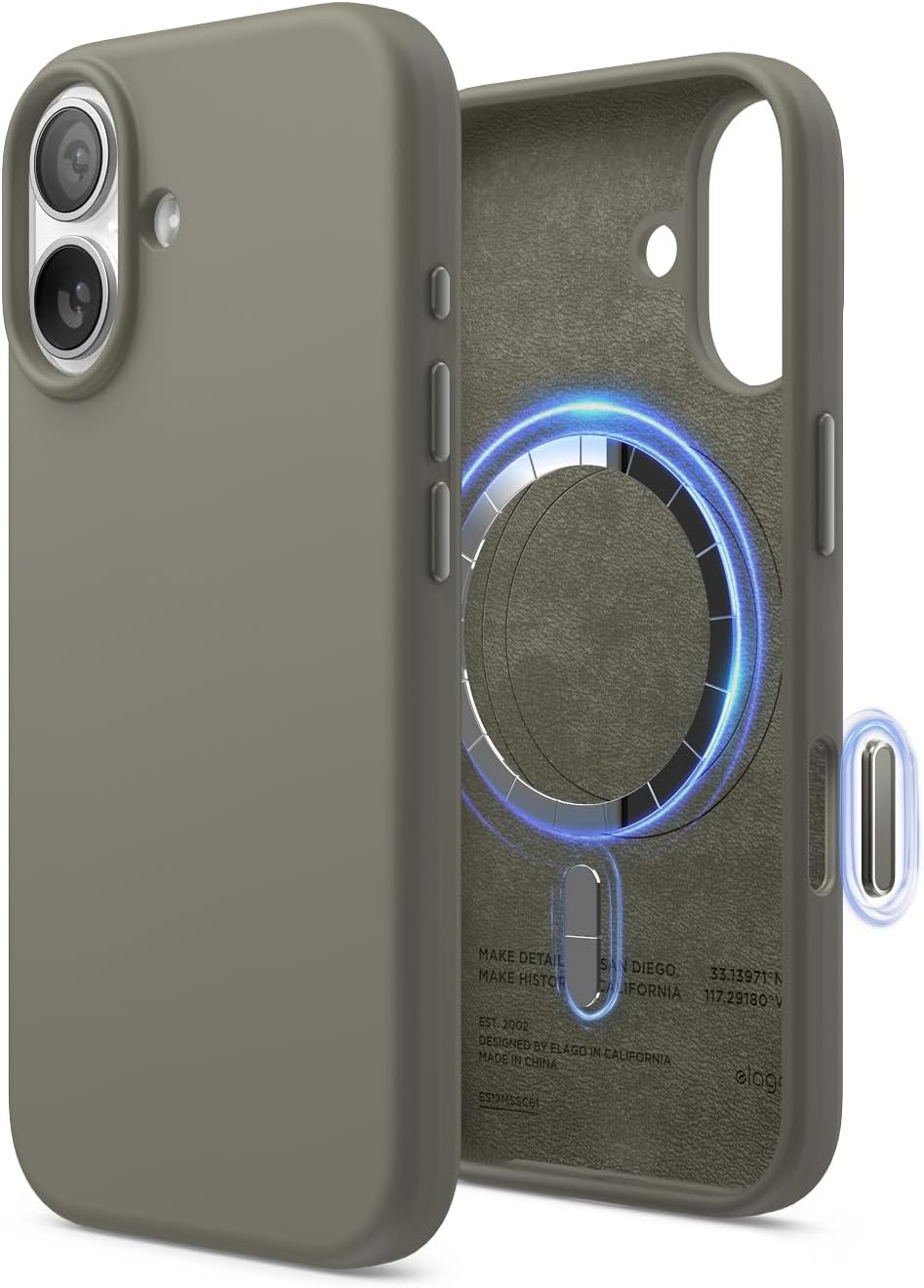 61W-Ws2oqtL._AC_SL1500_ elago for iPhone 17 Case, Premium Magnetic Silicone Case, Compatible with MagSafe, Liquid Silicone Material, Protective Cover, Shockproof, Slim Phone, 6.3 inch (Medium Grey)