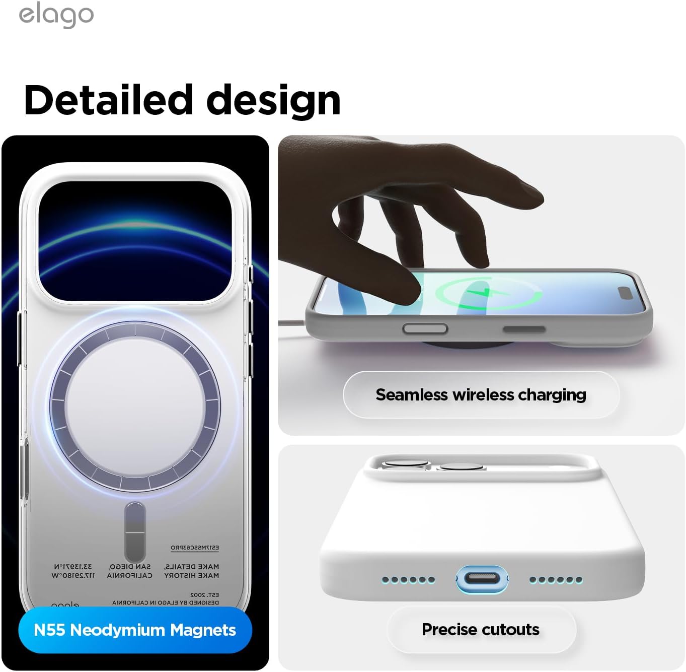 61WANDCHfeL._AC_SL1500_ elago for iPhone 17 Pro Max Case, Premium Magnetic Silicone Case, Compatible with MagSafe, Liquid Silicone Material, Protective Cover, Shockproof, Slim Phone, 6.9 inch (White)