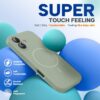 Miracase Compatible with iPhone 16 Case, [Soft Anti-Scratch Microfiber Lining], Compatible with MagSafe, Liquid Silicone Case Shockproof Drop Protection Phone Case for 16,Patina Green