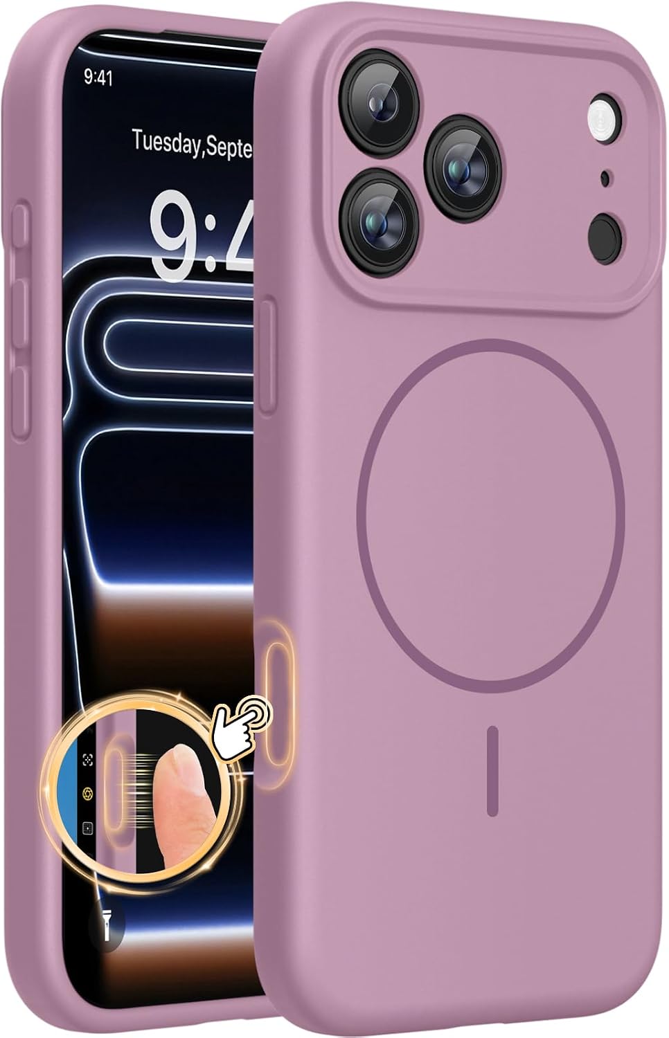 61WVF2vdulL._AC_SL1500_ Miracase Magnetic for iPhone 17 Pro Max Case, Compatible with MagSafe, Integrated Silicone Camera Control Cover, 3.0mm Thicken Shockproof Drop Protection Phone Case for 17 ProMax, Blackcurrant