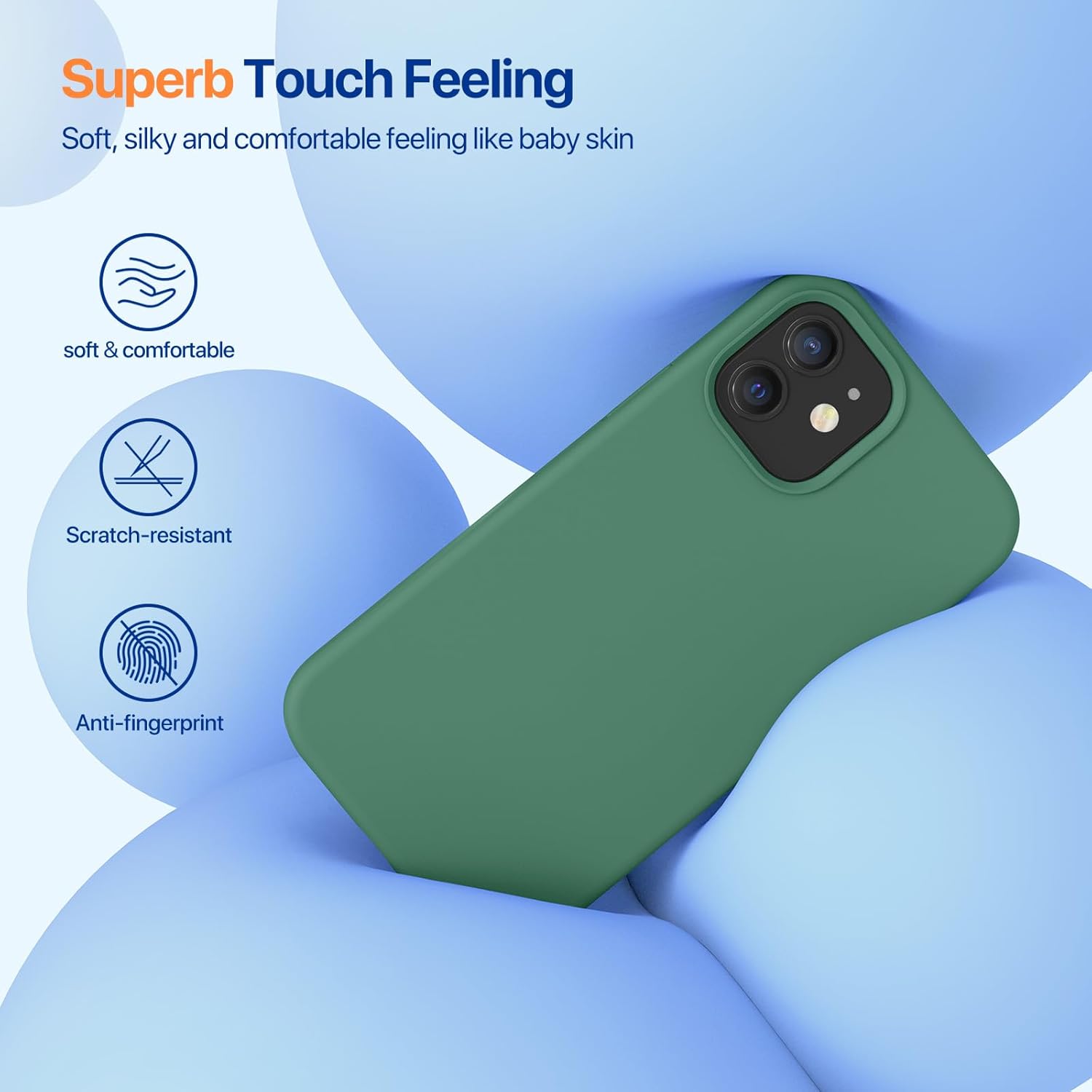 61WYxNM-YzL._AC_SL1500_ Miracase Compatible with iPhone 12 Case and iPhone 12 Pro Case, Liquid Silicone Gel Rubber Full Body Protection Shockproof Drop Protection Phone Case for iPhone 12/12 Pro 6.1 inch, Acacia Green
