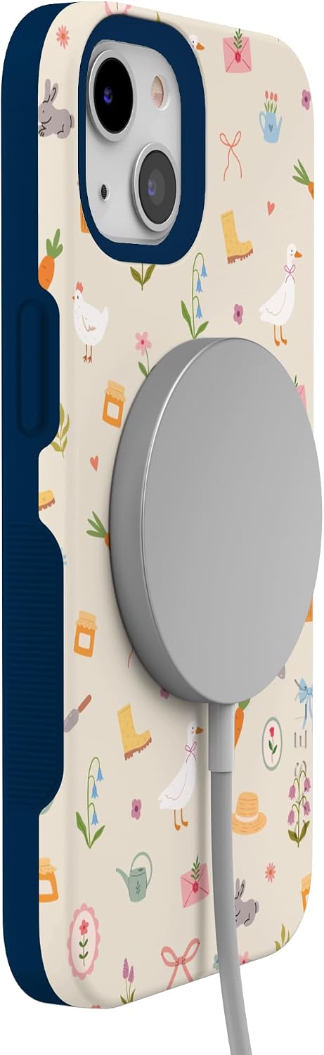 61Ww05vGFHL._AC_SL1500_ Casely iPhone 13 Mini Case | Hoppy Garden | Spring Things | Bold Protective Design | Compatible with MagSafe