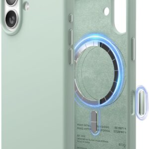 elago for iPhone 17 Case, Premium Magnetic Silicone Case, Compatible with MagSafe, Liquid Silicone Material, Protective Cover, Shockproof, Slim Phone, 6.3 inch (Mint)