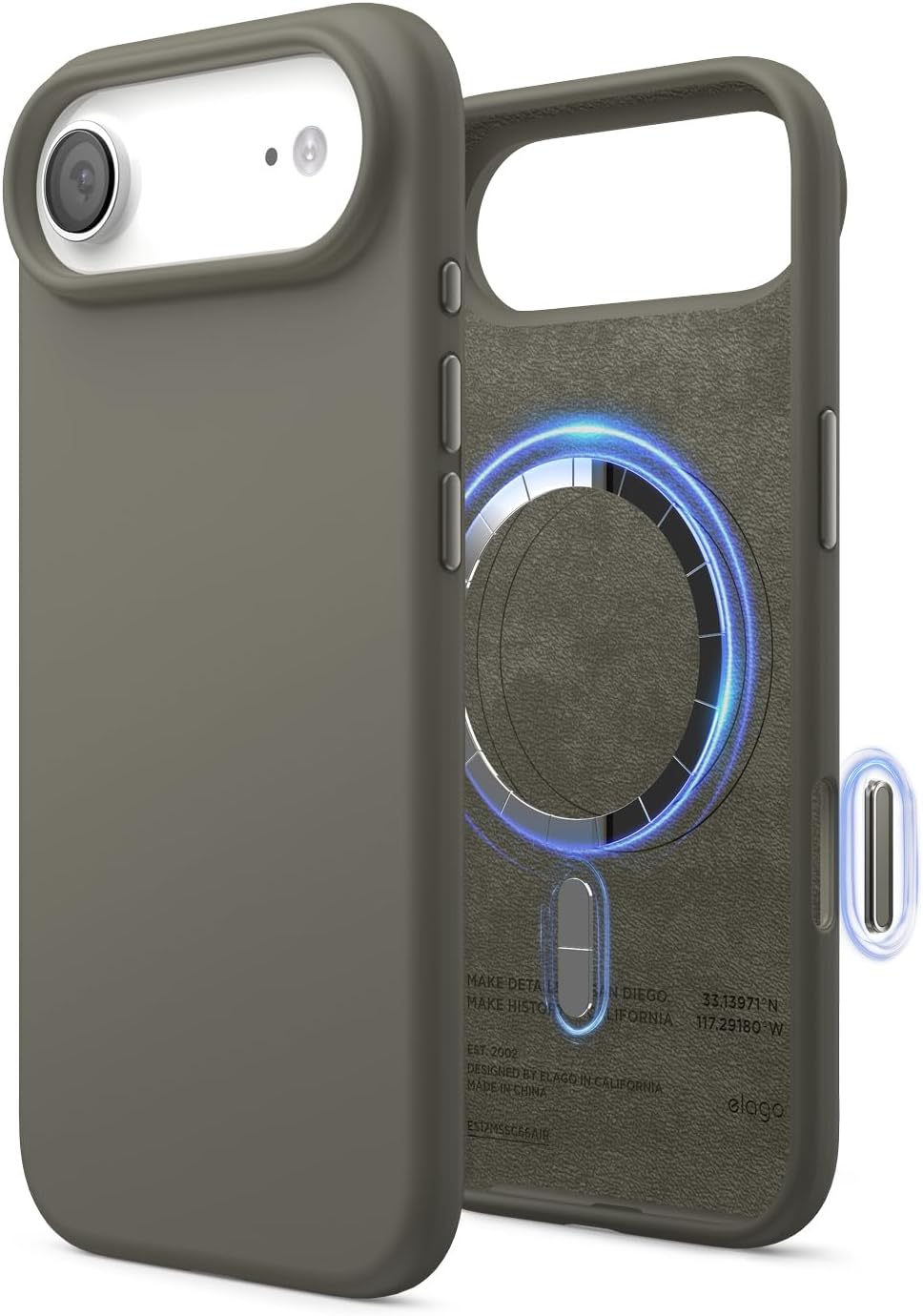 61X0H9wTYwL._AC_SL1500_ elago for iPhone Air Case, Premium Magnetic Silicone Case, Compatible with MagSafe, Liquid Silicone Material, Protective Cover, Shockproof, Slim Phone, 6.5 inch (Medium Grey)
