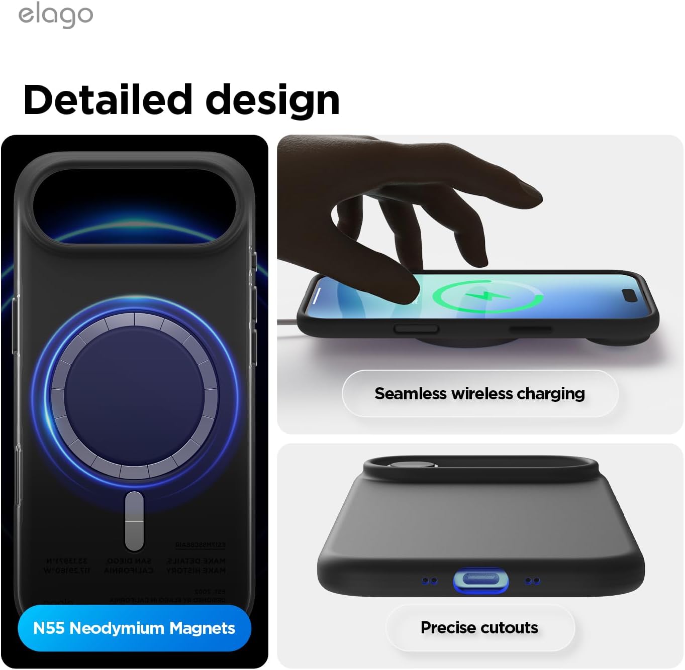 61XQGbMEQzL._AC_SL1500_ elago for iPhone Air Case, Premium Magnetic Silicone Case, Compatible with MagSafe, Liquid Silicone Material, Protective Cover, Shockproof, Slim Phone, 6.5 inch (Black)