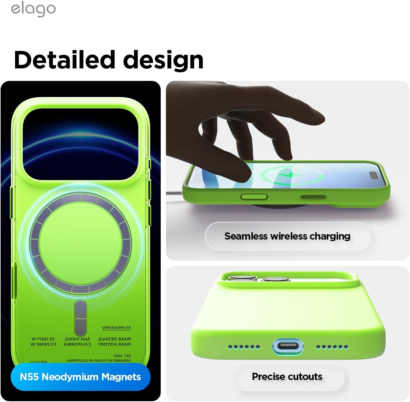 elago for iPhone 17 Pro Max Case, Premium Magnetic Silicone Case, Compatible with MagSafe, Liquid Silicone Material, Protective Cover, Shockproof, Slim Phone, 6.9 inch (Lime Green)