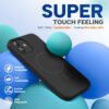 Miracase Magnetic for iPhone 12 Case/iPhone 12 Pro Case, [Soft Anti-Scratch Microfiber Lining], Compatible with MagSafe, Liquid Silicone Shockproof Drop Protection Phone Case for 12/12 Pro,Black