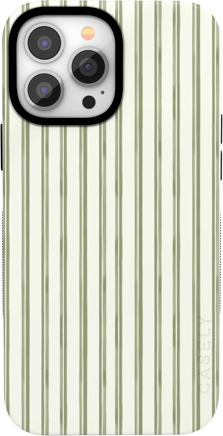 61YRvydBZEL._AC_SL1500_ Casely iPhone 13 Pro Case | The Boyfriend Collection | Linen Stripe | Bold Protective Design | Compatible with MagSafe