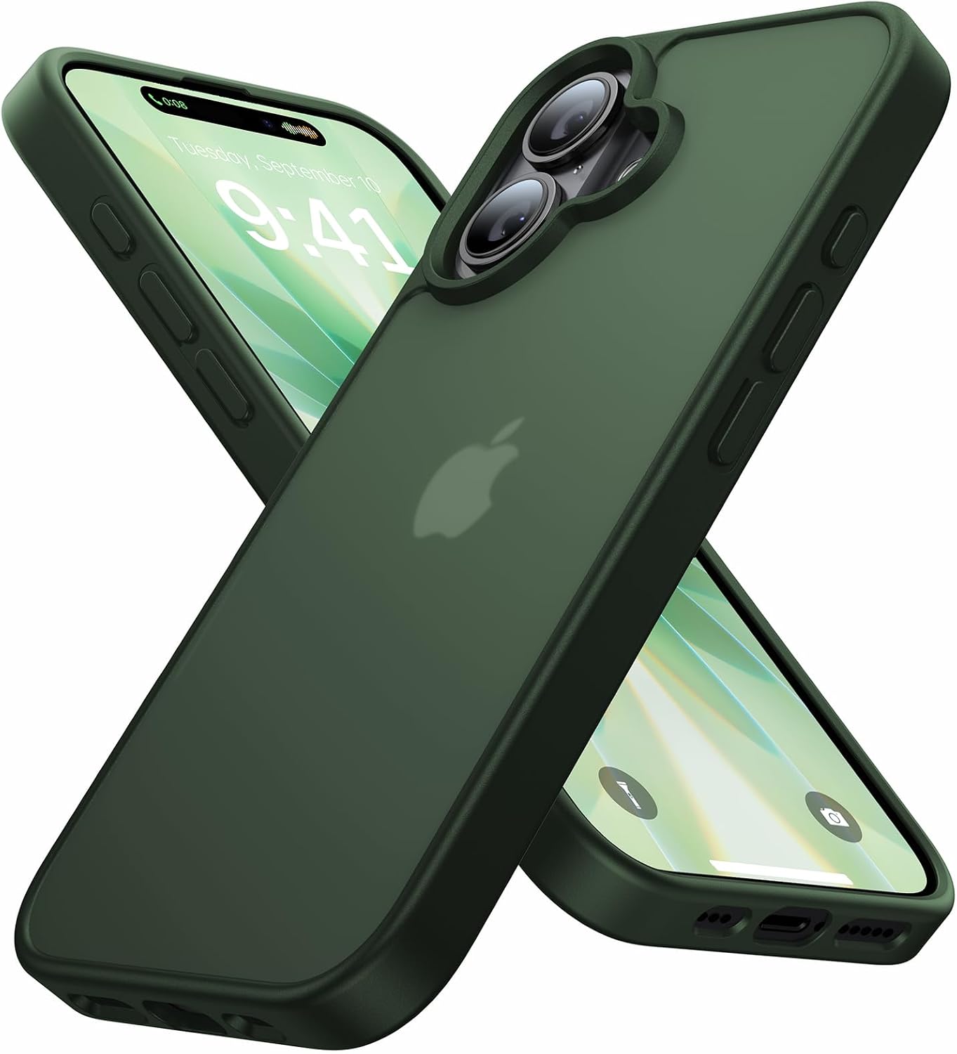 Eastinbox for iPhone 17 Case [16FT Military Grade Shockproof], Anti-Slip Anti-Scratch, Slim Translucent Frosted Matte Phone Cover, Case for i Phone17 6.3", Green
