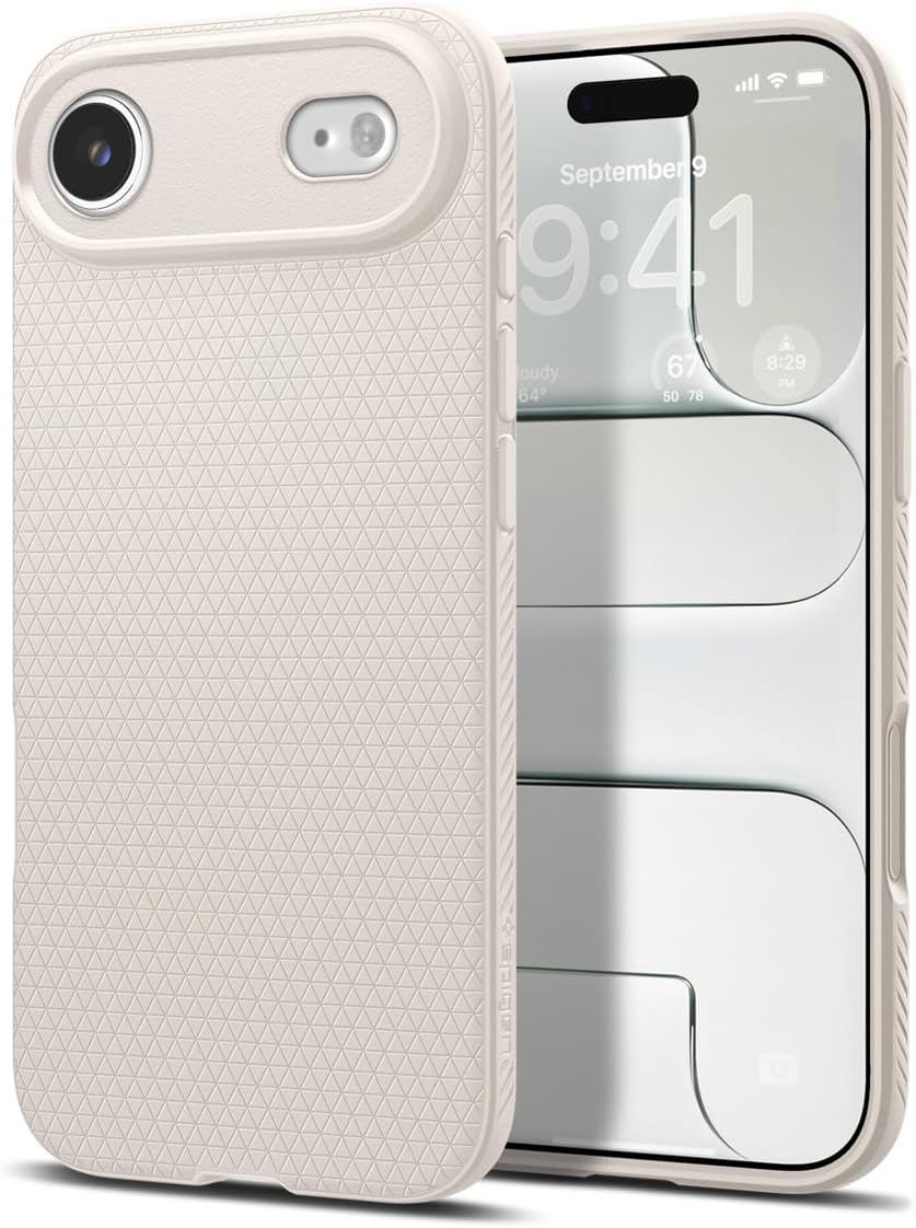 Spigen for iPhone Air Case, Liquid Air [TPU Covered Camera Control] [No Magnet Ring] [Military-Grade Protection] - Natural Titanium