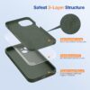 Miracase Designed for iPhone 14 Case,[Upgraded Enhanced Camera Protection],Shockproof Liquid Silicone Case with Microfiber Lining, 6.1 inch,Dark Green
