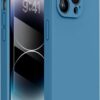 Miracase Designed for iPhone 14 Pro Case, [Upgraded Camera Protection], Shockproof Liquid Silicone Rubber Phone Case Cover for 14 Pro 6.1 inch, Capri Blue