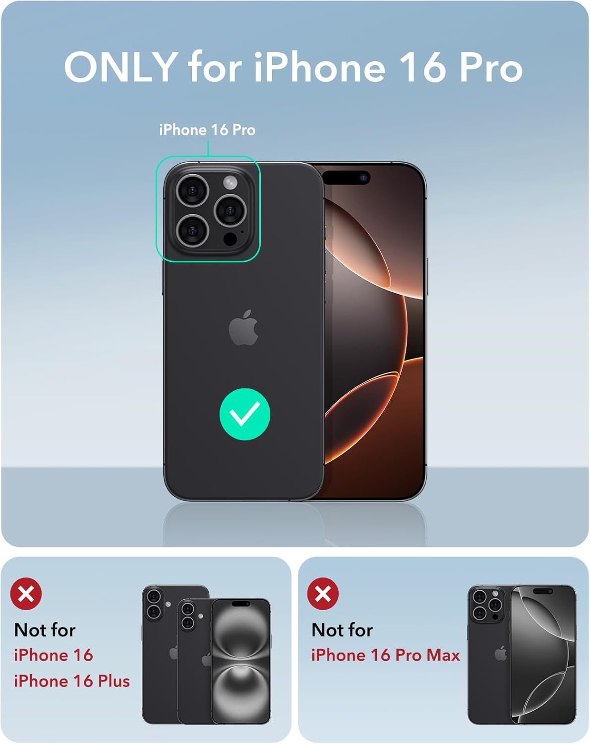 61ZZ1xRM5L._AC_SL1500_ ESR for iPhone 16 Pro Case, Camera Control Cover, Compatible with MagSafe, Shockproof Military-Grade Protection, Magnetic Phone Case for iPhone 16 Pro, Classic Hybrid Case, Clear