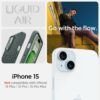 Spigen Liquid Air Designed for iPhone 15 Case (2023) [Military-Grade Protection] - Abyss Green