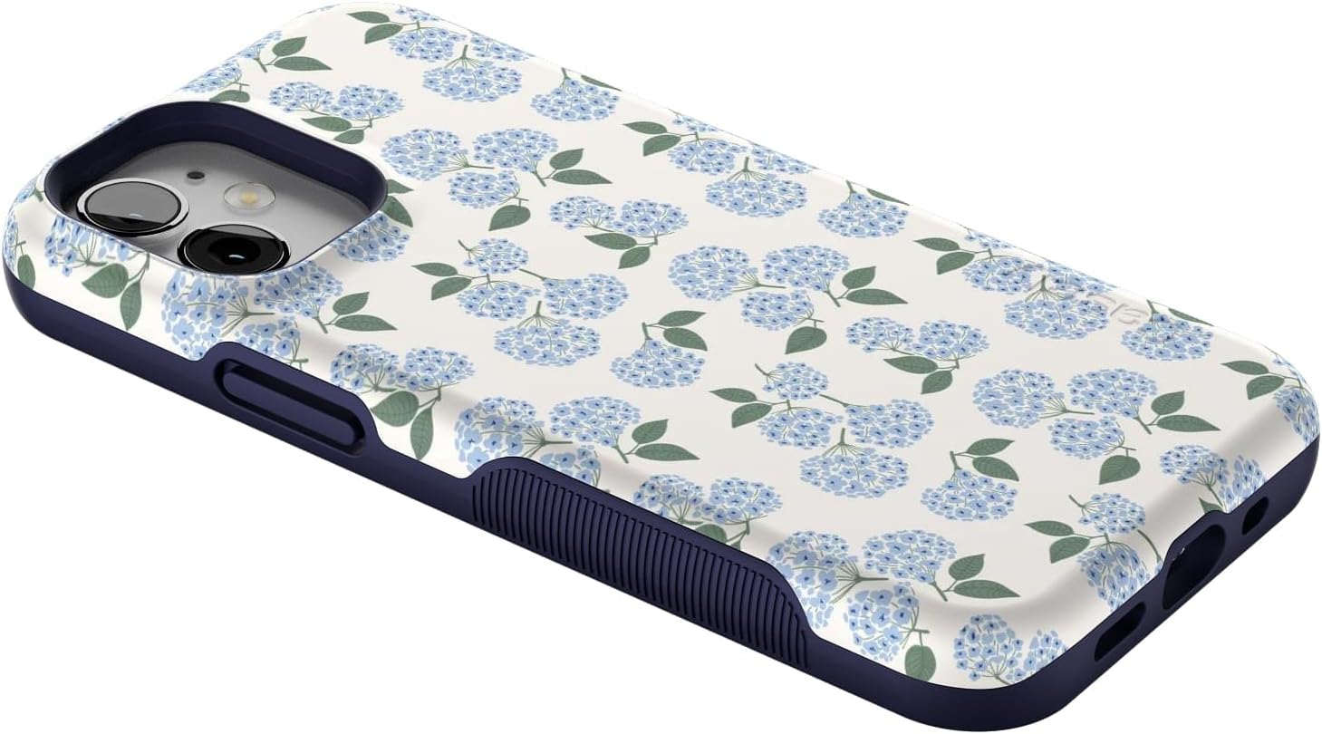 61ZpCk-EJZL._AC_SL1500_ Casely iPhone 12 Mini Case | Nantucket Cottage | Blue Hydrangea | Bold Protective Design | Compatible with MagSafe