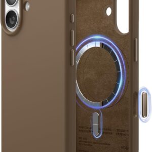 elago for iPhone 17 Case, Premium Magnetic Silicone Case, Compatible with MagSafe, Liquid Silicone Material, Protective Cover, Shockproof, Slim Phone, 6.3 inch (Brown)