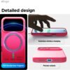 61aY4ZvvJuL._AC_SL1500_ elago for iPhone 17 Pro Max Case, Premium Magnetic Silicone Case, Compatible with MagSafe, Liquid Silicone Material, Protective Cover, Shockproof, Slim Phone, 6.9 inch (Ice Red)