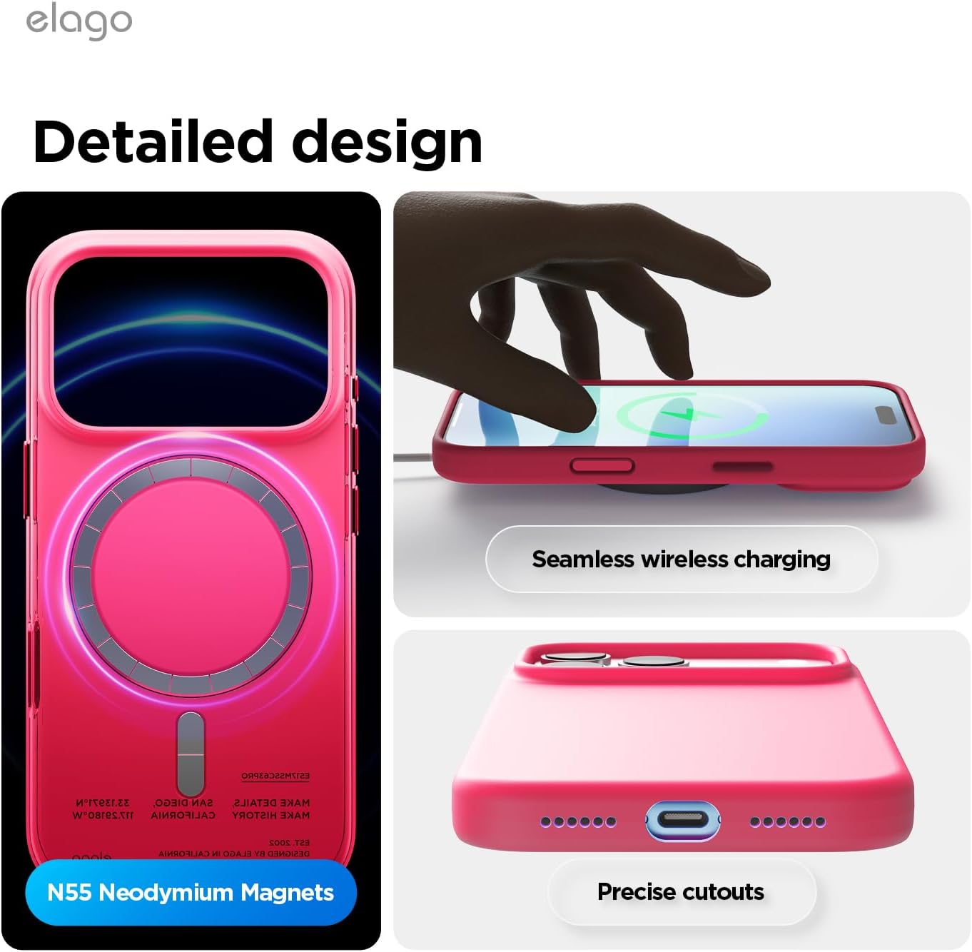 61aY4ZvvJuL._AC_SL1500_ elago for iPhone 17 Pro Max Case, Premium Magnetic Silicone Case, Compatible with MagSafe, Liquid Silicone Material, Protective Cover, Shockproof, Slim Phone, 6.9 inch (Ice Red)