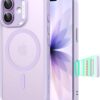 61adW9y9D-L._AC_SL1500_ ESR for iPhone 17 Case, Camera Control Cover, Compatible with MagSafe, Shockproof Military-Grade Protection, Magnetic Phone Case for iPhone 17, Classic Hybrid Case, Frosted Light Purple