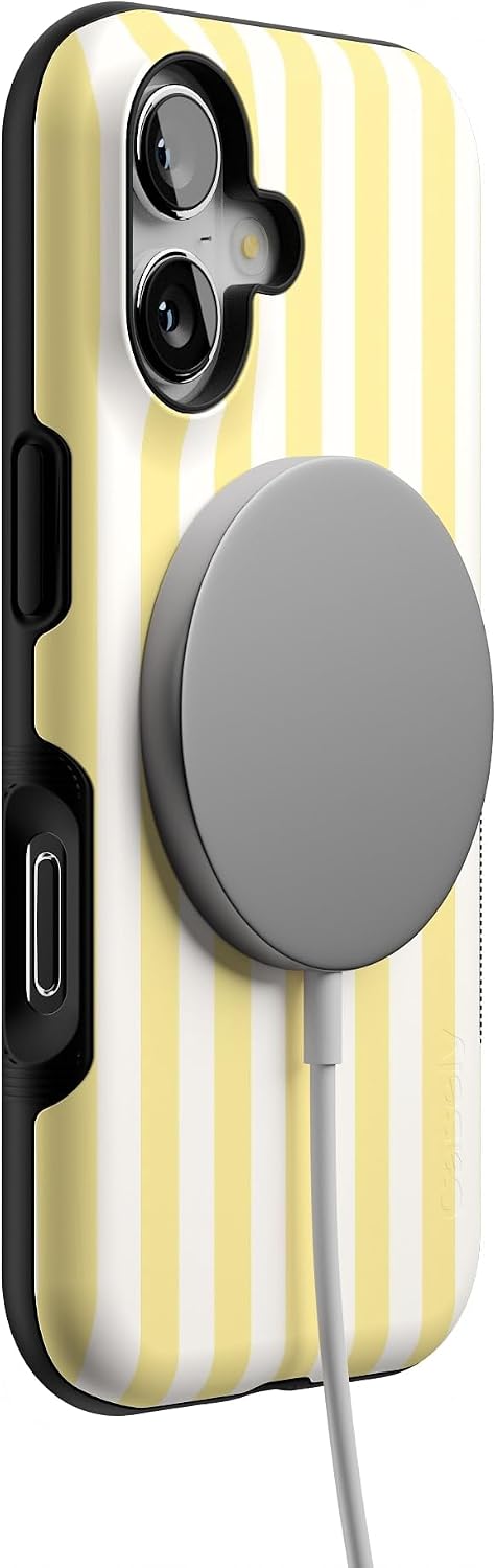 61b00LXKSJL._AC_SL1500_ Casely iPhone 17 Case | Butter Yellow Stripes | Sunday Best | Bold Protective Design | Compatible with MagSafe