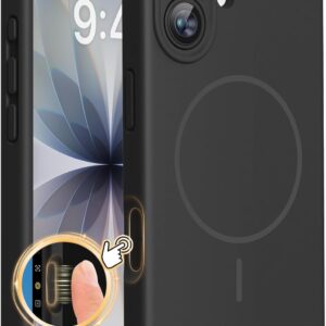 61bJDZkosXL._AC_SL1500_ Miracase Magnetic for iPhone 17 Case, Compatible with MagSafe, Integrated Silicone Camera Control Cover, Shockproof Drop Protection Phone Case for 17,Black