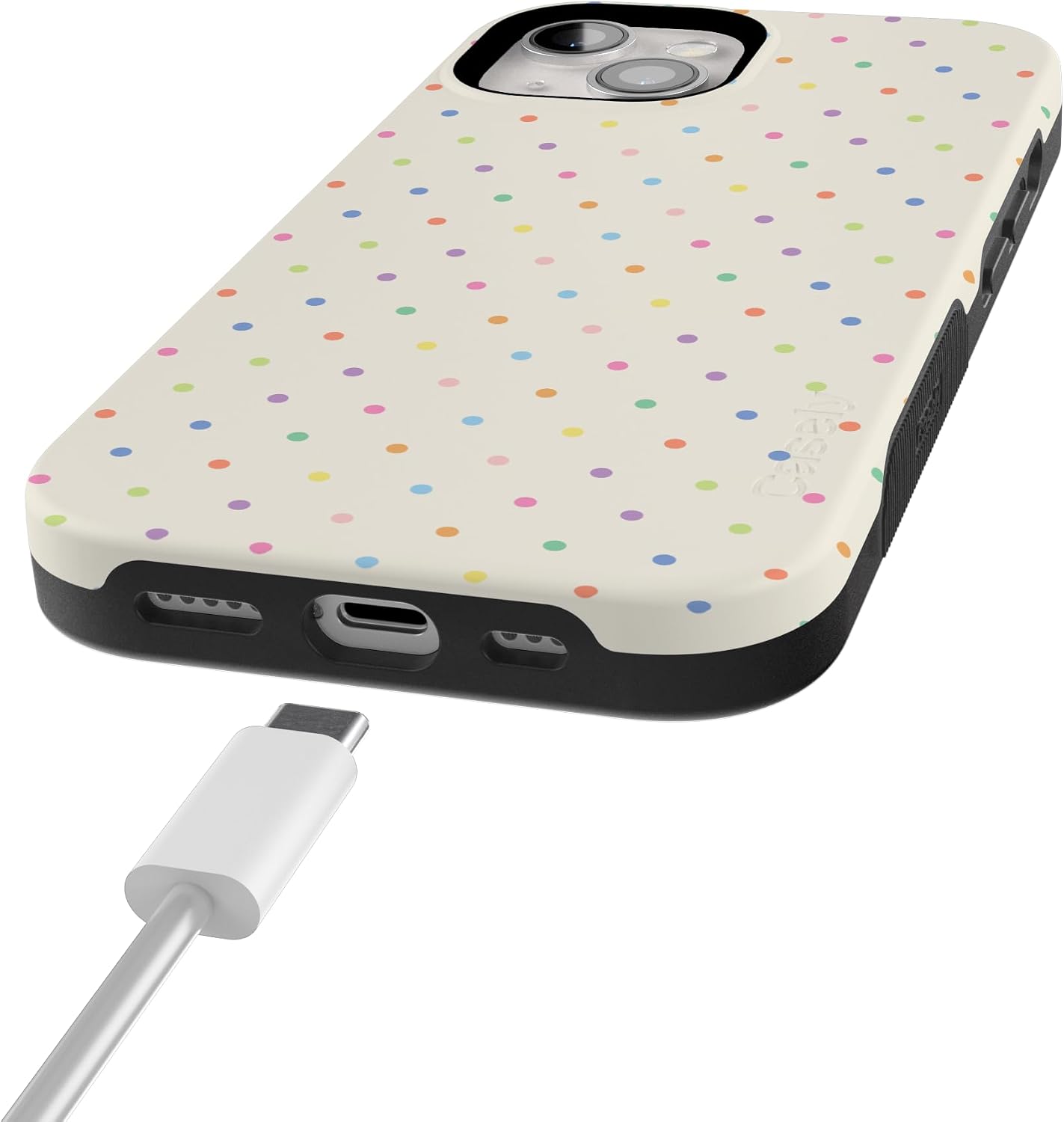 61bcll9RdRL._AC_SL1500_ Casely iPhone 15 Plus Case | On the Dot | Rainbow Polka Dot | Bold Protective Design | Compatible with MagSafe