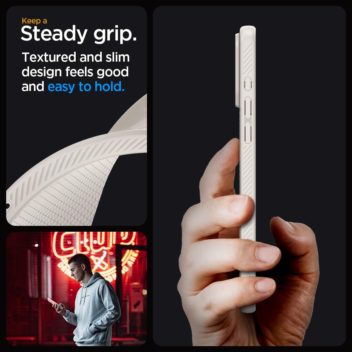 Spigen Liquid Air Designed for iPhone 15 Pro Case (2023) [Military-Grade Protection] - Natural Titanium
