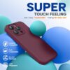 Miracase Magnetic for iPhone 15 Pro Max Case, [Soft Anti-Scratch Microfiber Lining], Compatible with MagSafe, Liquid Silicone Case Shockproof Drop Protection Phone Case for 15 ProMax, Wine Red