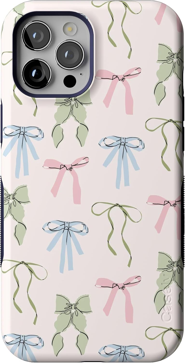 61bhJgwJroL._AC_SL1500_ Casely iPhone 12 Pro Max Case | Whimsy Girlie | Pastel Bows | Bold Protective Design | Compatible with MagSafe
