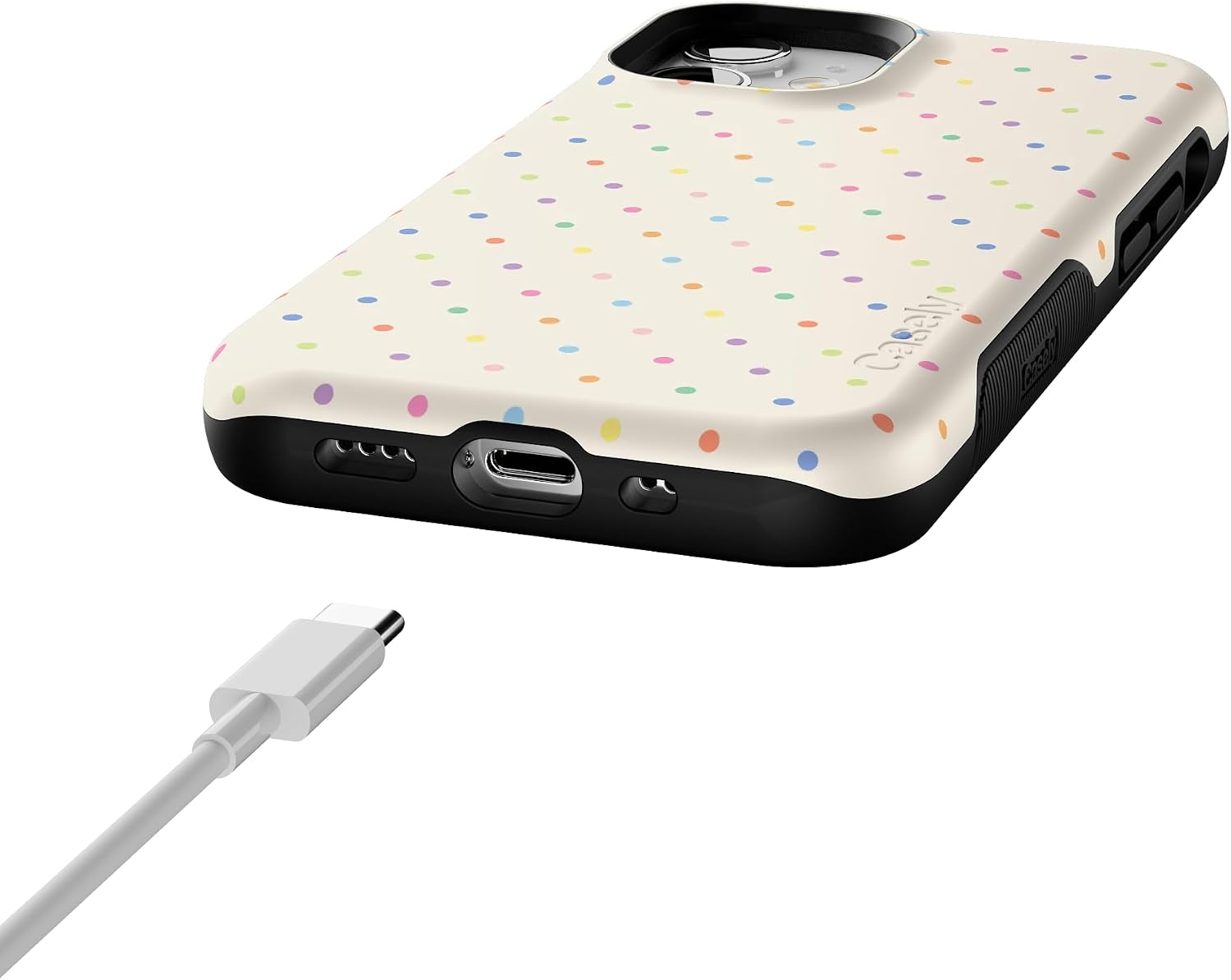 61byMOYbtL._AC_SL1500_ Casely iPhone 12 Mini Case | On the Dot | Rainbow Polka Dot | Bold Protective Design | Compatible with MagSafe