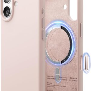 elago for iPhone 17 Case, Premium Magnetic Silicone Case, Compatible with MagSafe, Liquid Silicone Material, Protective Cover, Shockproof, Slim Phone, 6.3 inch (Lovely Pink)