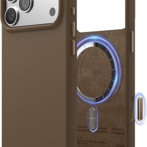 elago for iPhone 17 Pro Max Case, Premium Magnetic Silicone Case, Compatible with MagSafe, Liquid Silicone Material, Protective Cover, Shockproof, Slim Phone, 6.9 inch (Brown)