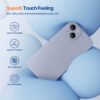 Miracase Designed for iPhone 14 Case,[Upgraded Enhanced Camera Protection],Shockproof Liquid Silicone Case with Microfiber Lining, 6.1 inch,Lavender Grey